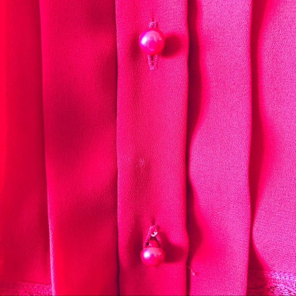 Vintage Magenta Button Down with Lace Detail - Picture 5 of 8